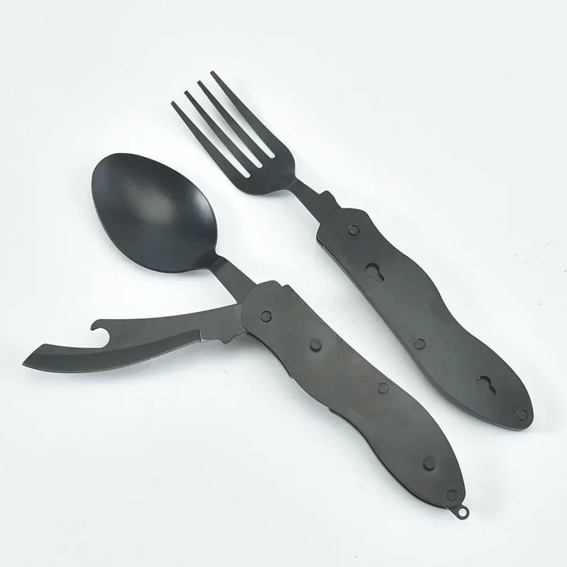 3-in-1 Outdoor Folding Spoon, Fork and Knife Combo Set
